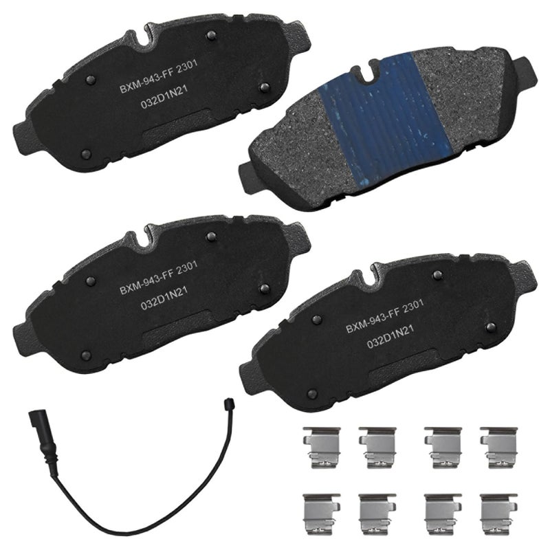 بنديكس وسادات فرامل أمامية شبه معدنية من Bendix Premium SBM2301 لسيارة Ford E-Transit 2023، Transit 2020، Transit-150 2023-2020، Transit-250 2023-2020، Transit-350 2023-2020، Transit-350 HD 2023-2020 - Image 1